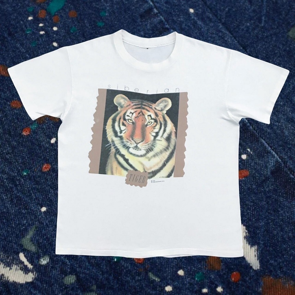 Vintage 1995 Siberian Tiger Shirt Size Large/ XL 90's Collegeware Animals